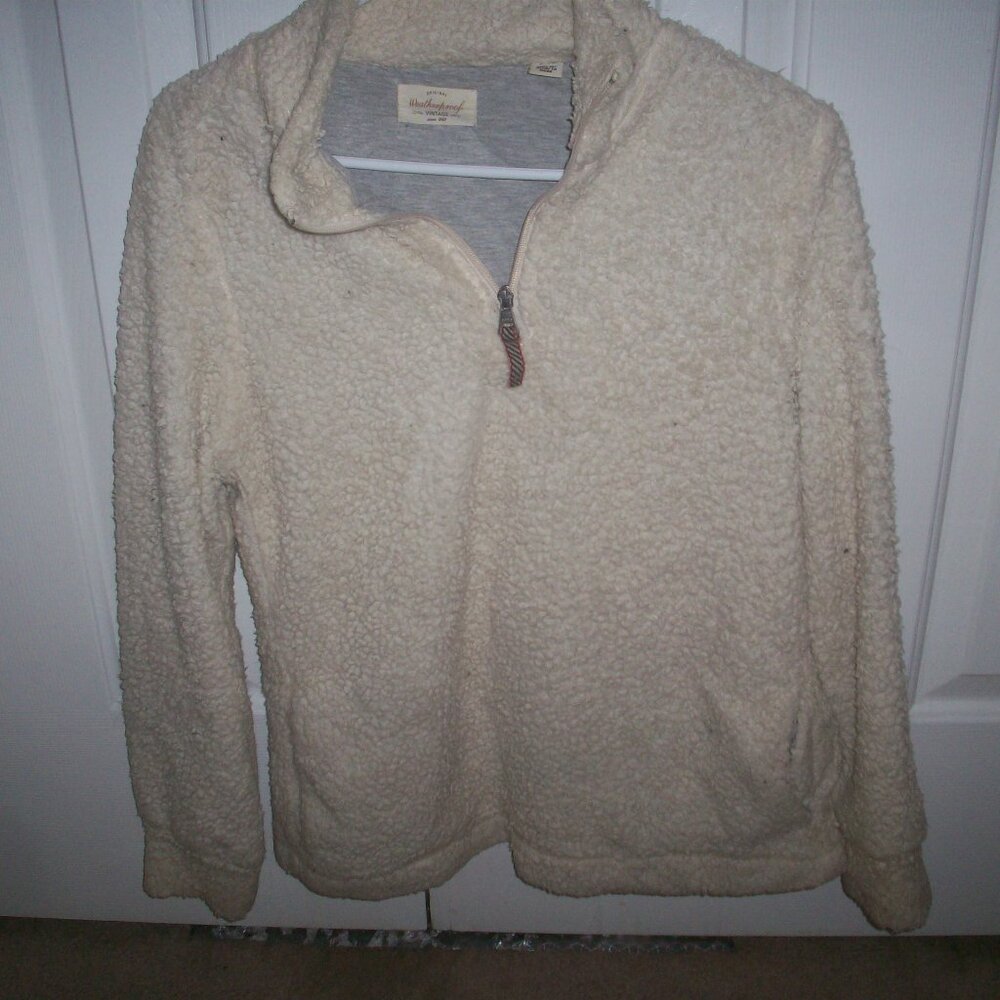 WEATHERPROOF Women's Sherpa Sweater Jacket long Sleeve Size Small S Cozy 1/4 Zip - Picture 2 of 11